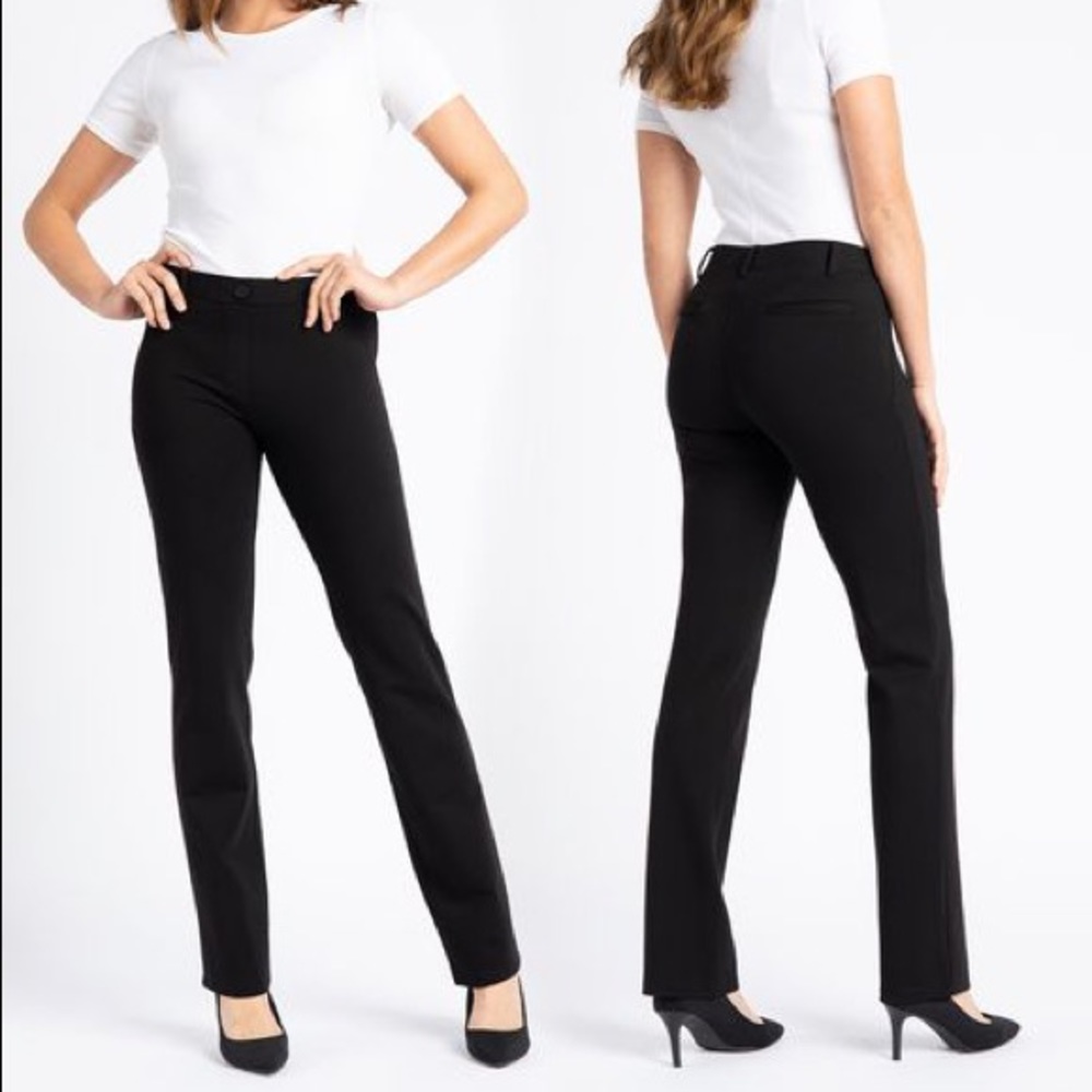 Career Betabrand Straight Leg Black Dress Yoga Pant